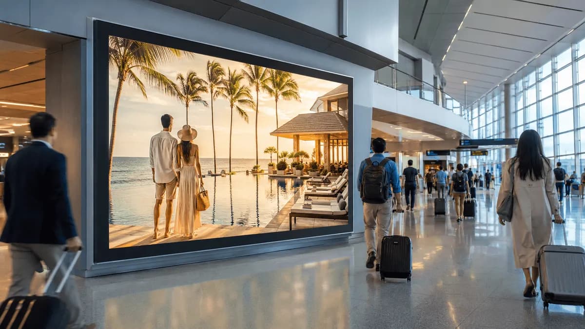 How does airport advertising support hotels and resorts?